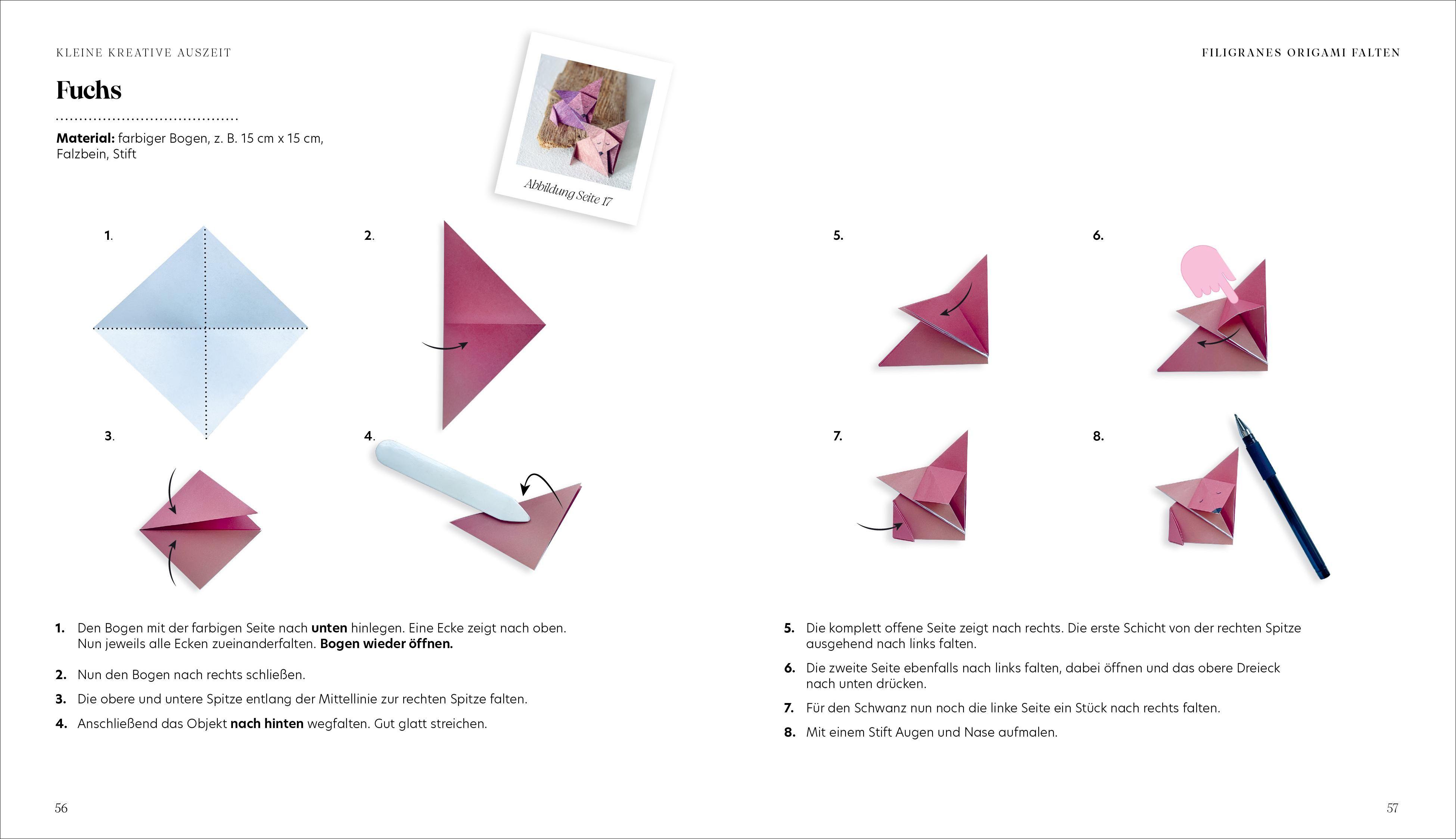 Beispielinhalt (Bild) Kleine kreative Auszeit: filigranes Origami