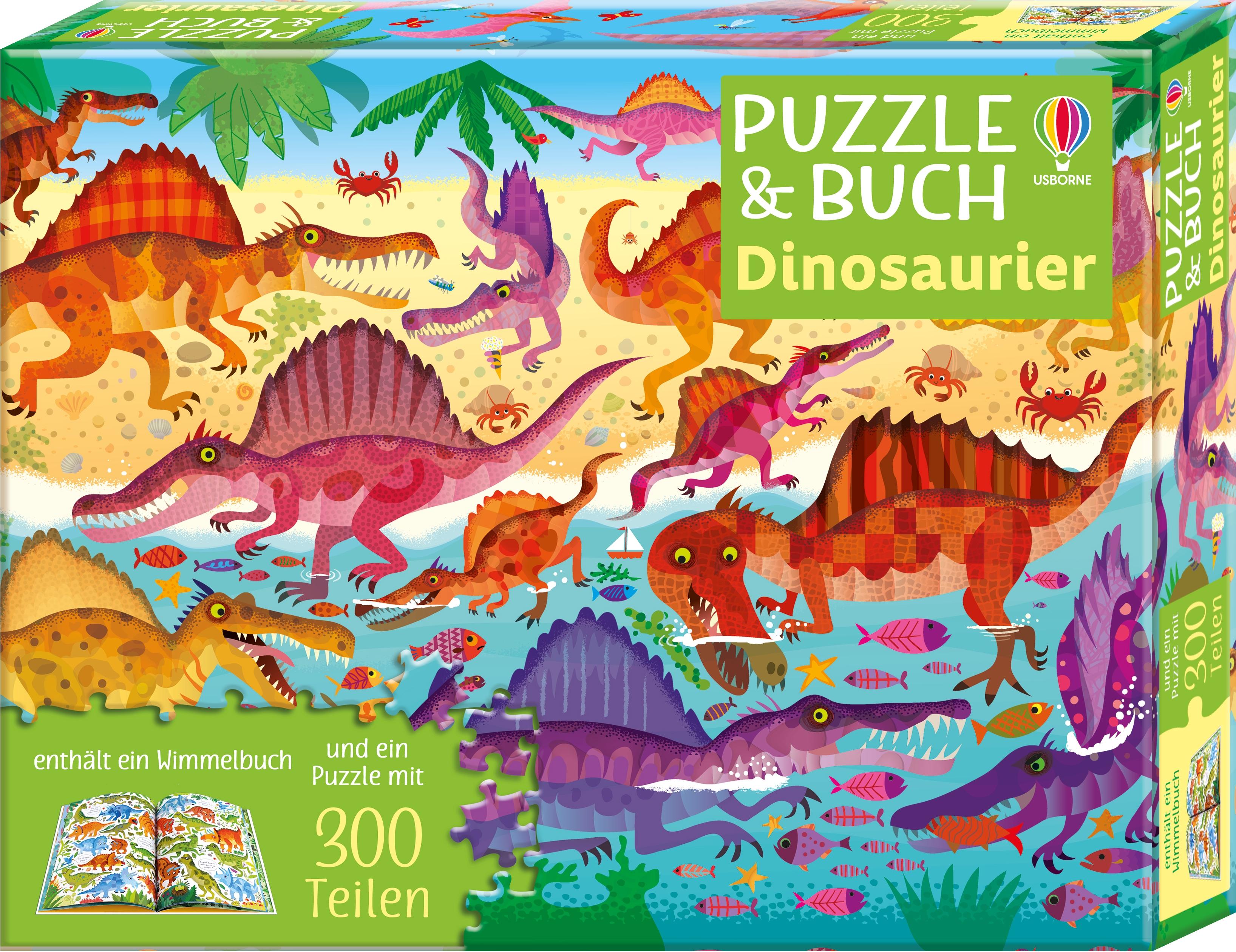 Vorderes Coverbild Puzzle & Buch: Dinosaurier