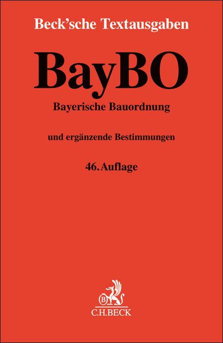 Vorderes Coverbild Bayerische Bauordnung. BayBO
