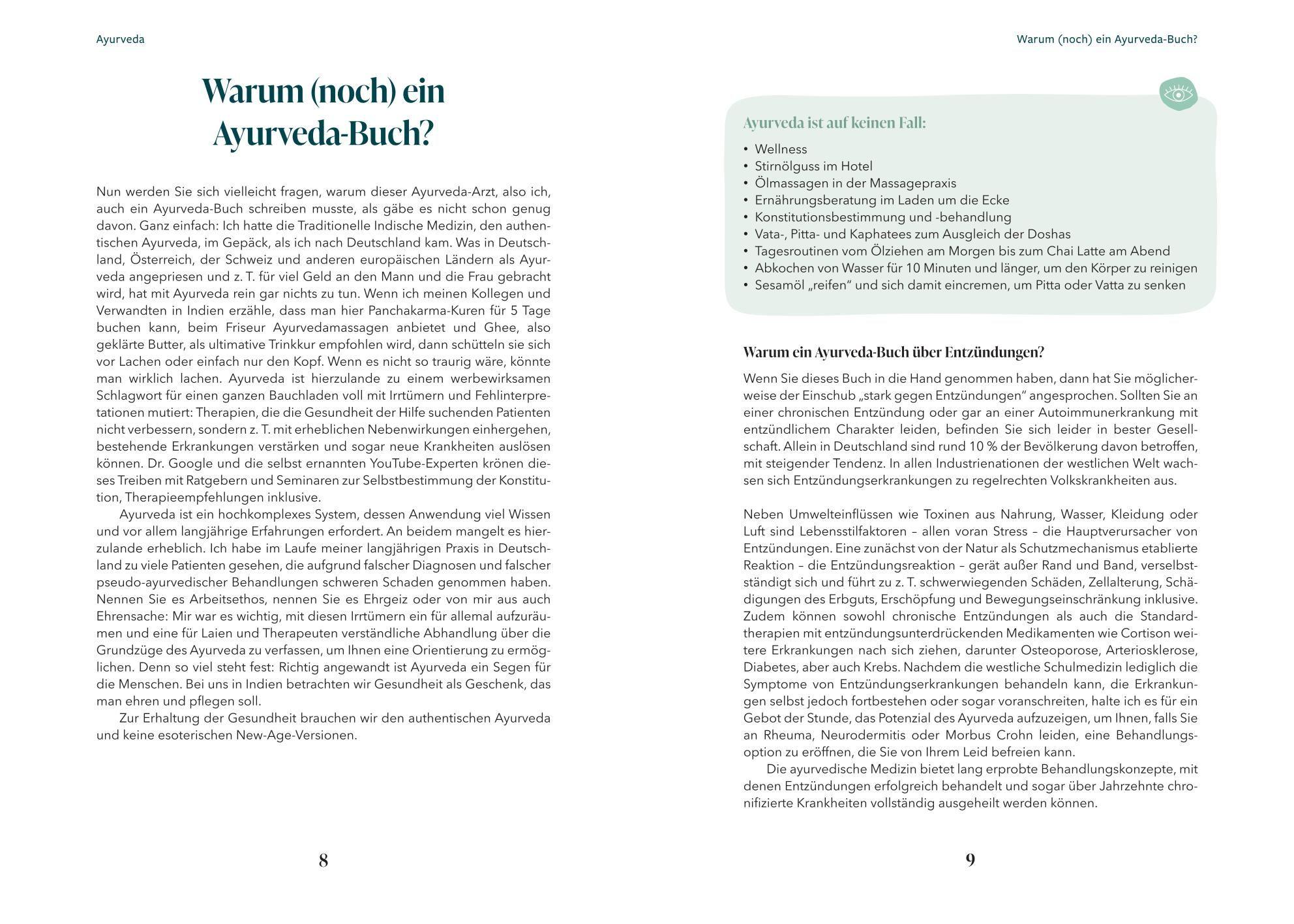 Beispielinhalt (Bild) Ayurveda - stark gegen Entzündungen