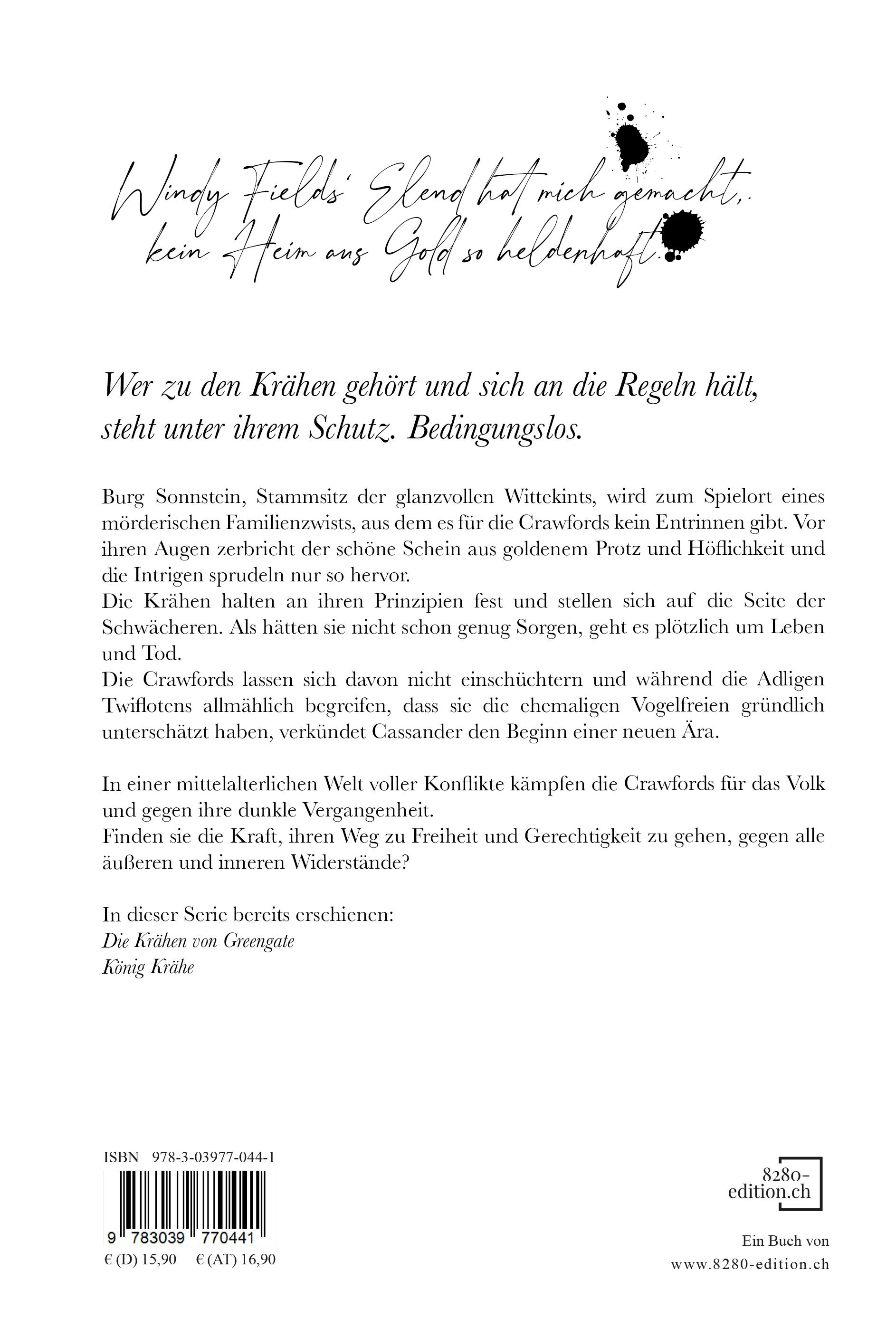 Rückseitencover Goldglanz und Krähenschwarz