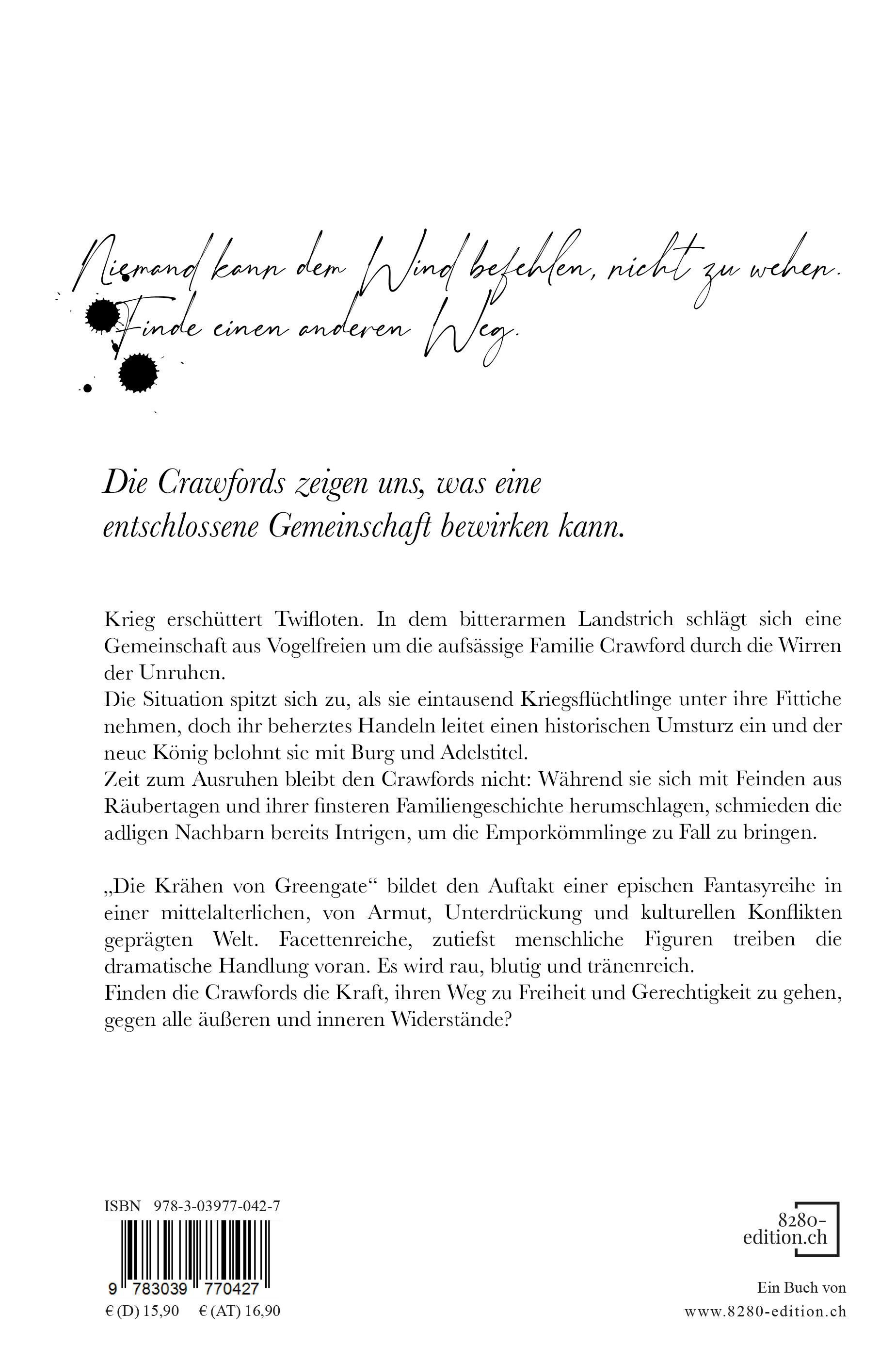 Rückseitencover Die Krähen von Greengate