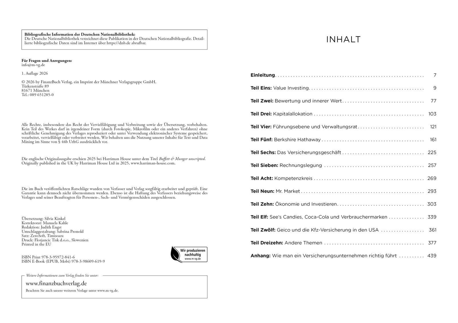 Beispielinhalt (Bild) Warren Buffett und Charlie Munger - Auf den Punkt gebracht