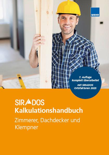 Vorderes Coverbild SIRADOS Kalkulationshandbuch Zimmerer, Dachdecker und Klempner