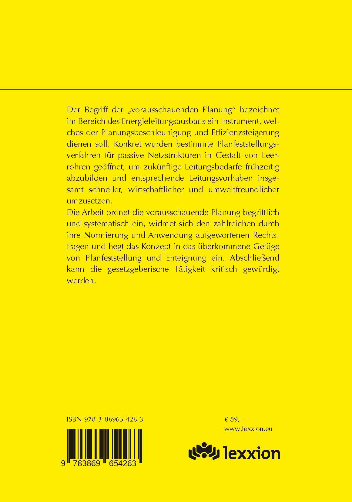 Rückseitencover Die vorausschauende Planung