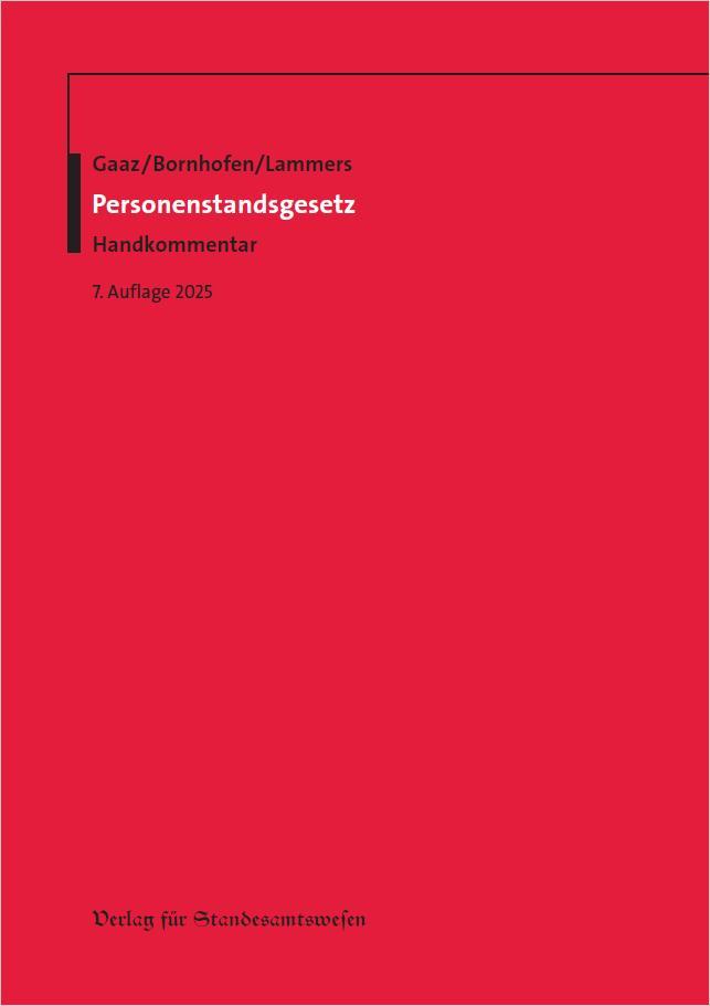 Vorderes Coverbild Personenstandsgesetz