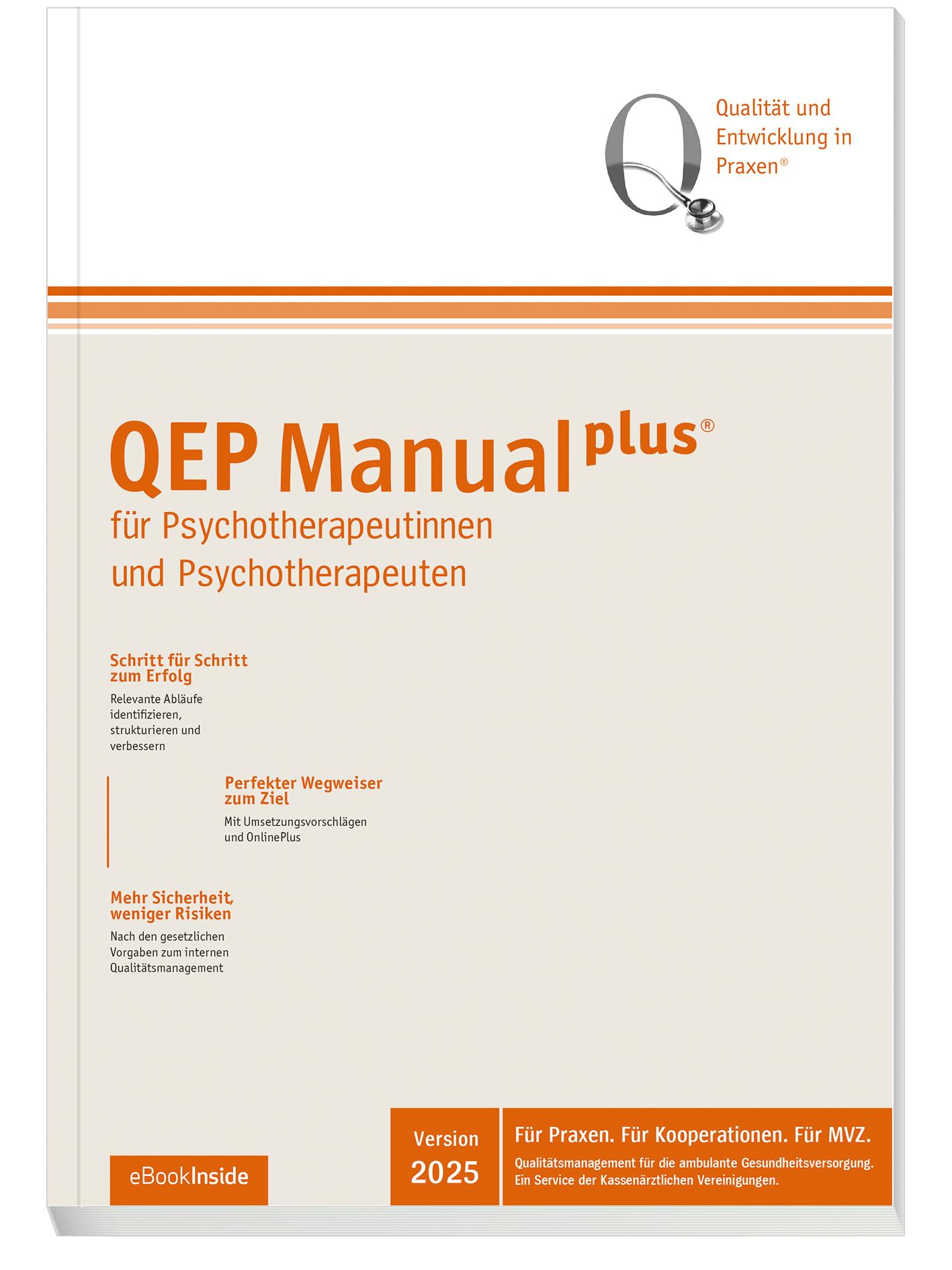 Vorderes Coverbild QEP-Manualplus® für Psychotherapeutinnen und Psychotherapeuten
