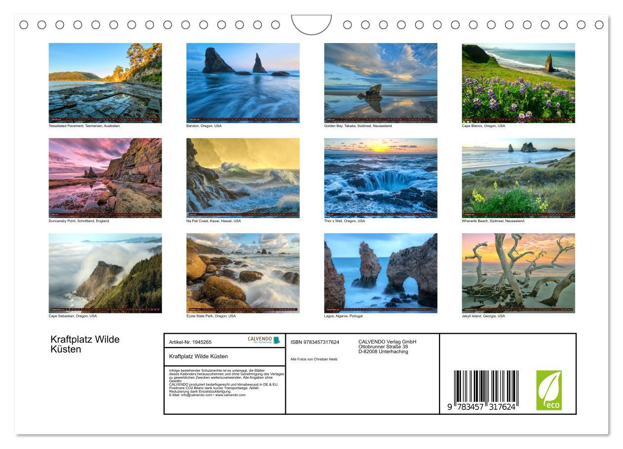 Beispielinhalt (Bild) Kraftplatz Wilde Küsten (Wandkalender 2026 DIN A4 quer), CALVENDO Monatskalender