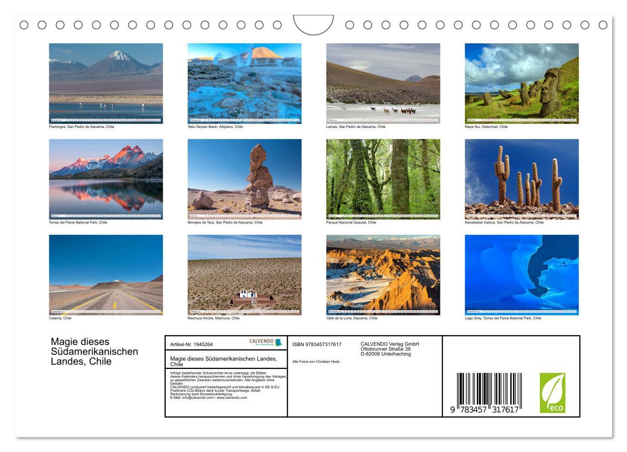 Beispielinhalt (Bild) Magie dieses Südamerikanischen Landes, Chile (Wandkalender 2026 DIN A4 quer), CALVENDO Monatskalender