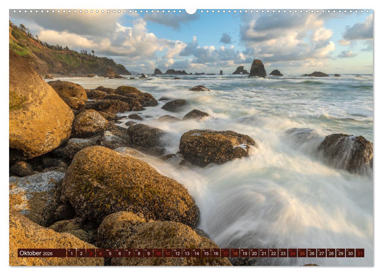 Beispielinhalt (Bild) Kraftplatz Wilde Küsten (hochwertiger Premium Wandkalender 2026 DIN A2 quer), Kunstdruck in Hochglanz