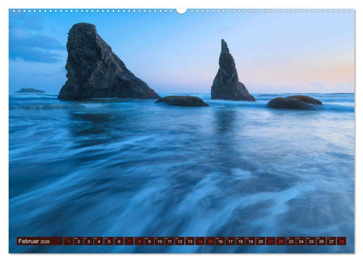 Beispielinhalt (Bild) Kraftplatz Wilde Küsten (hochwertiger Premium Wandkalender 2026 DIN A2 quer), Kunstdruck in Hochglanz