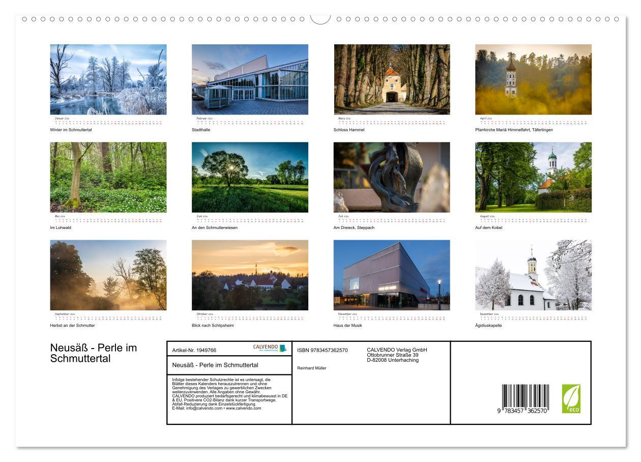 Beispielinhalt (Bild) Neusäß - Perle im Schmuttertal (hochwertiger Premium Wandkalender 2026 DIN A2 quer), Kunstdruck in Hochglanz
