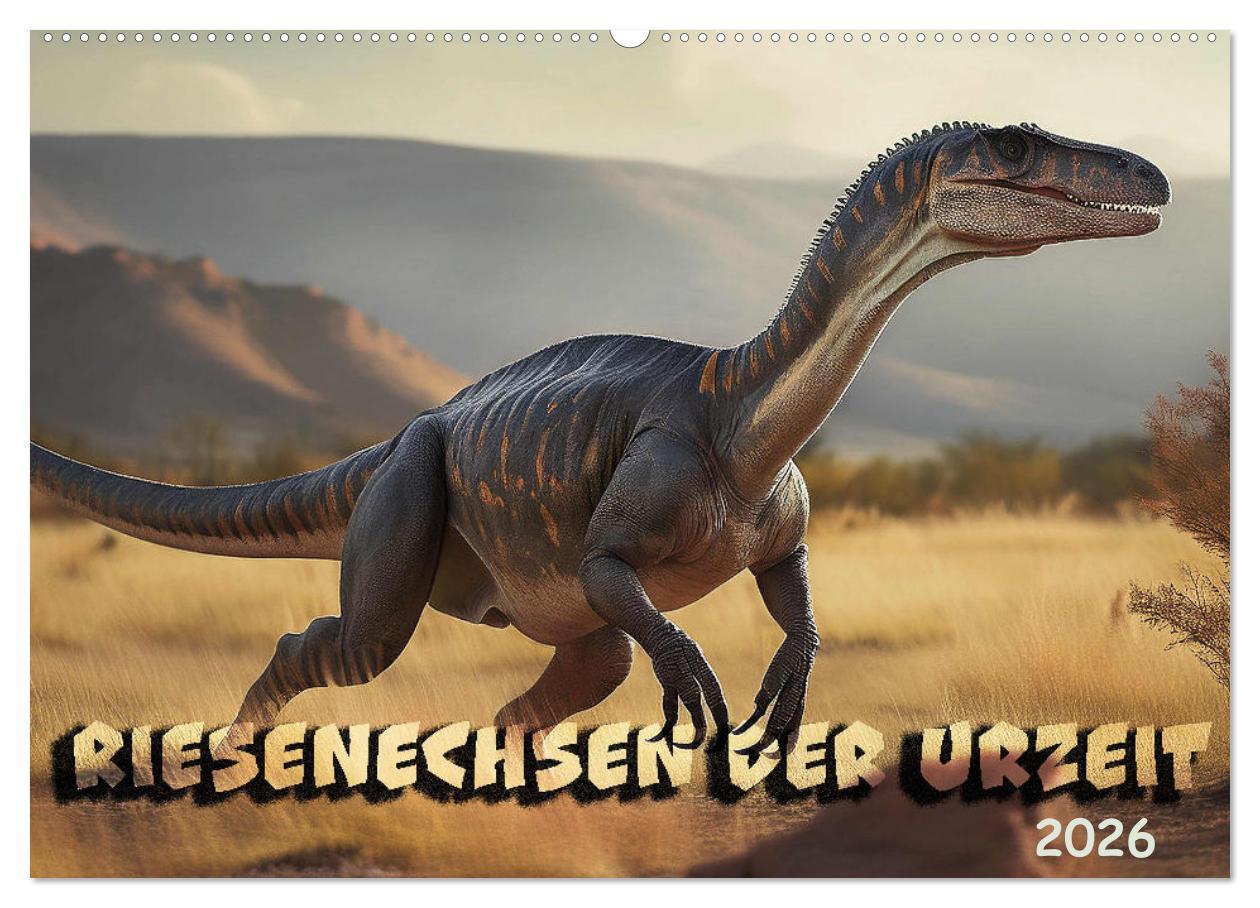 Vorderes Coverbild Riesenechsen der Urzeit (Wandkalender 2026 DIN A2 quer), CALVENDO Monatskalender