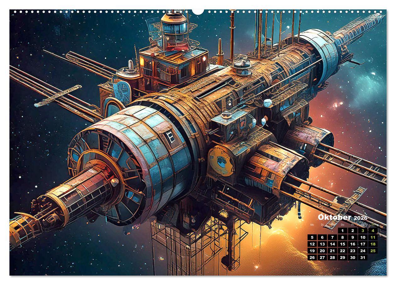 Beispielinhalt (Bild) Lost Places im Orbit (hochwertiger Premium Wandkalender 2026 DIN A2 quer), Kunstdruck in Hochglanz