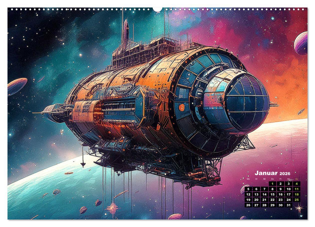 Beispielinhalt (Bild) Lost Places im Orbit (hochwertiger Premium Wandkalender 2026 DIN A2 quer), Kunstdruck in Hochglanz