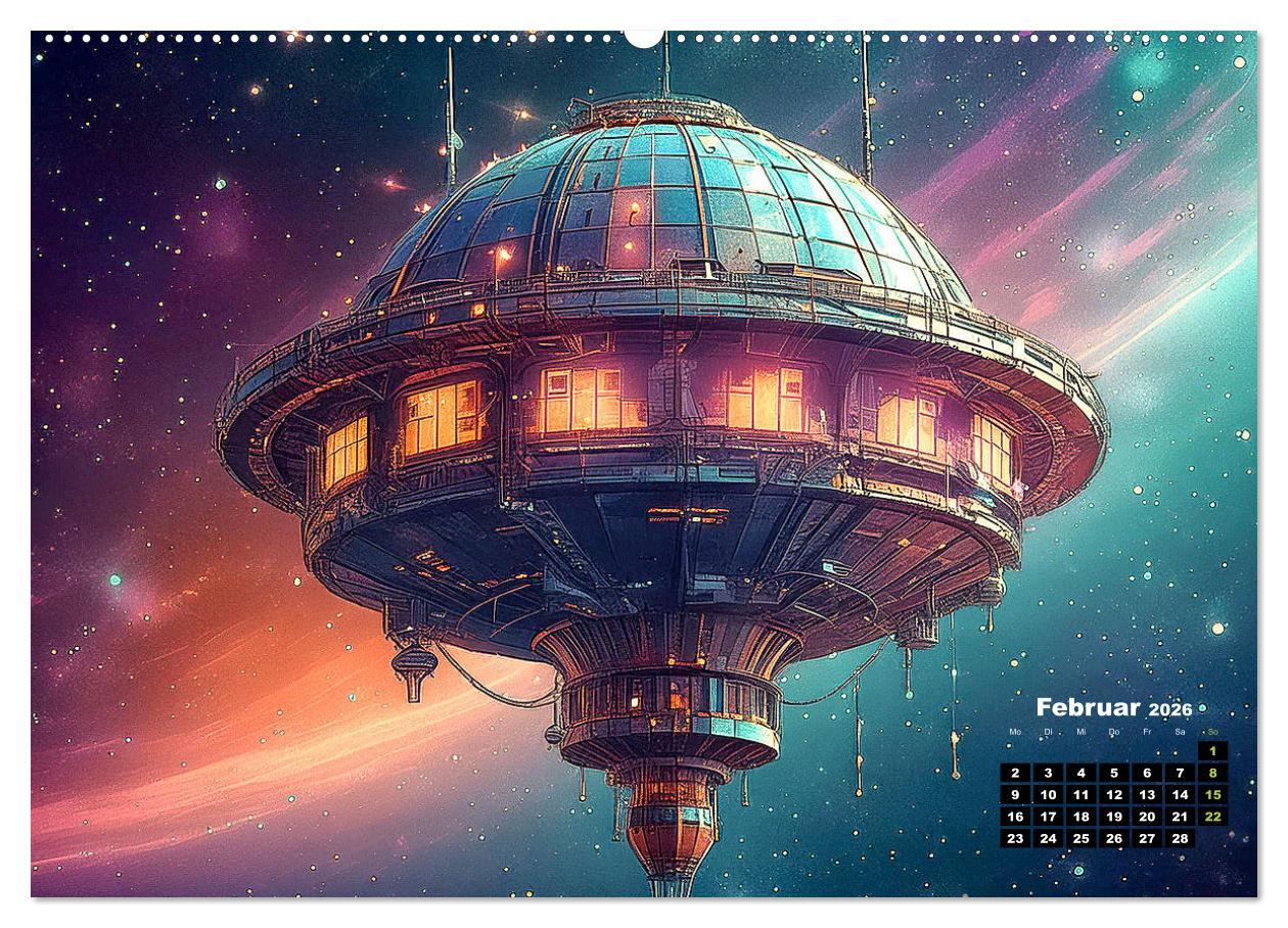 Beispielinhalt (Bild) Lost Places im Orbit (hochwertiger Premium Wandkalender 2026 DIN A2 quer), Kunstdruck in Hochglanz