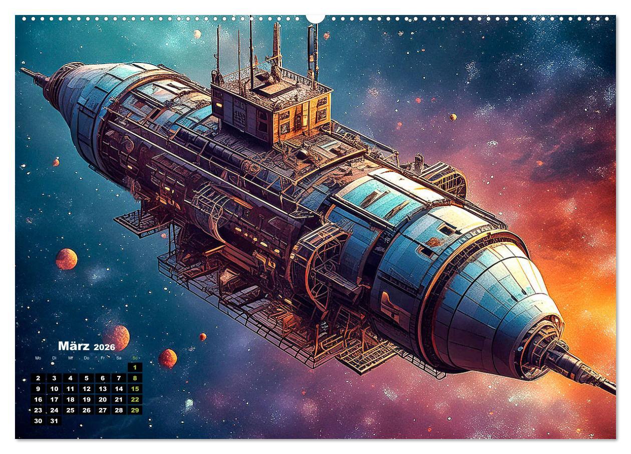 Beispielinhalt (Bild) Lost Places im Orbit (hochwertiger Premium Wandkalender 2026 DIN A2 quer), Kunstdruck in Hochglanz