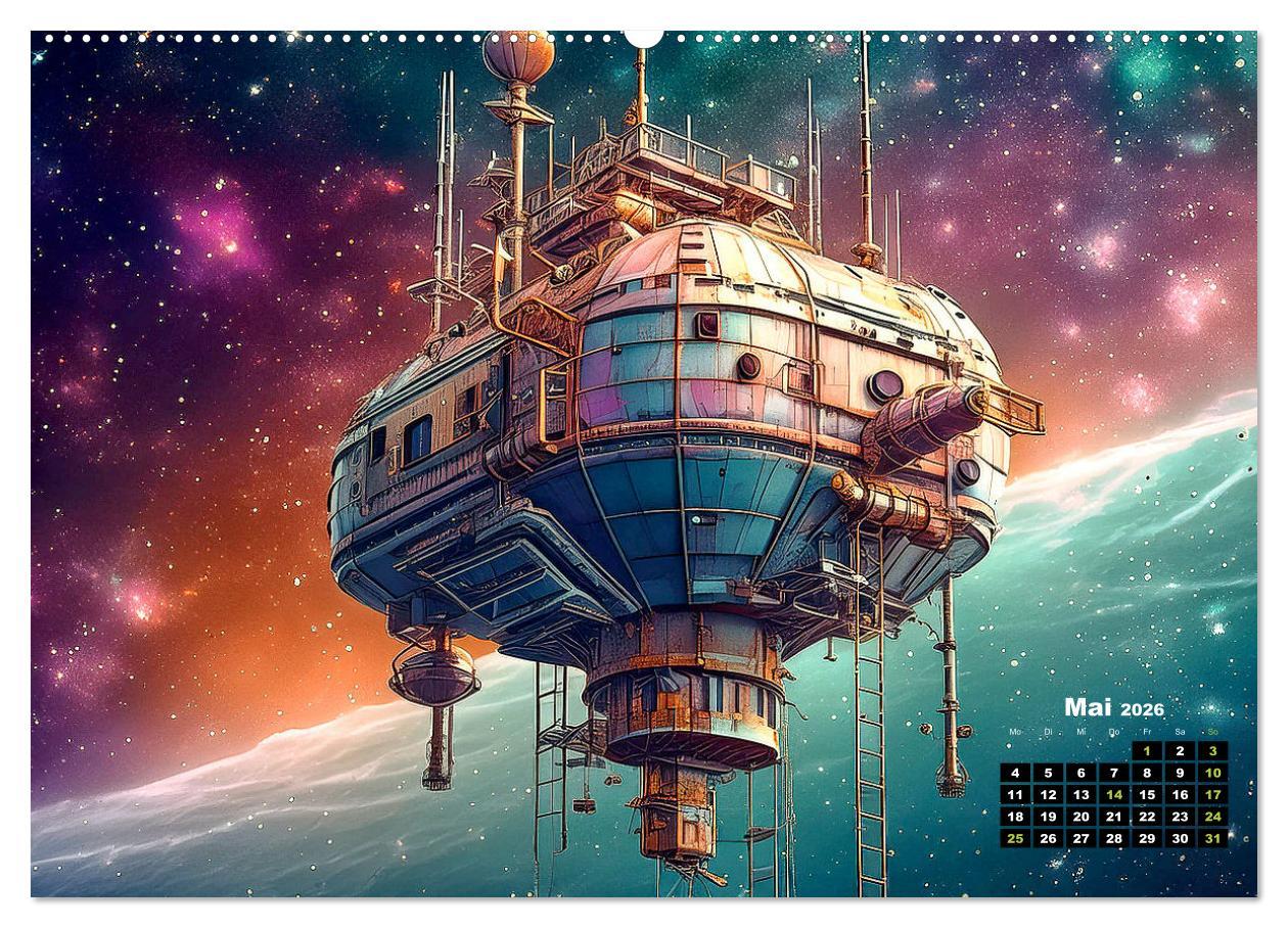 Beispielinhalt (Bild) Lost Places im Orbit (hochwertiger Premium Wandkalender 2026 DIN A2 quer), Kunstdruck in Hochglanz