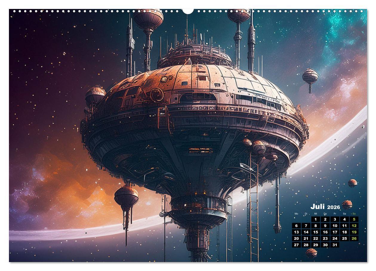 Beispielinhalt (Bild) Lost Places im Orbit (hochwertiger Premium Wandkalender 2026 DIN A2 quer), Kunstdruck in Hochglanz