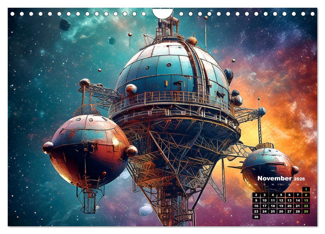 Beispielinhalt (Bild) Lost Places im Orbit (Wandkalender 2026 DIN A4 quer), CALVENDO Monatskalender