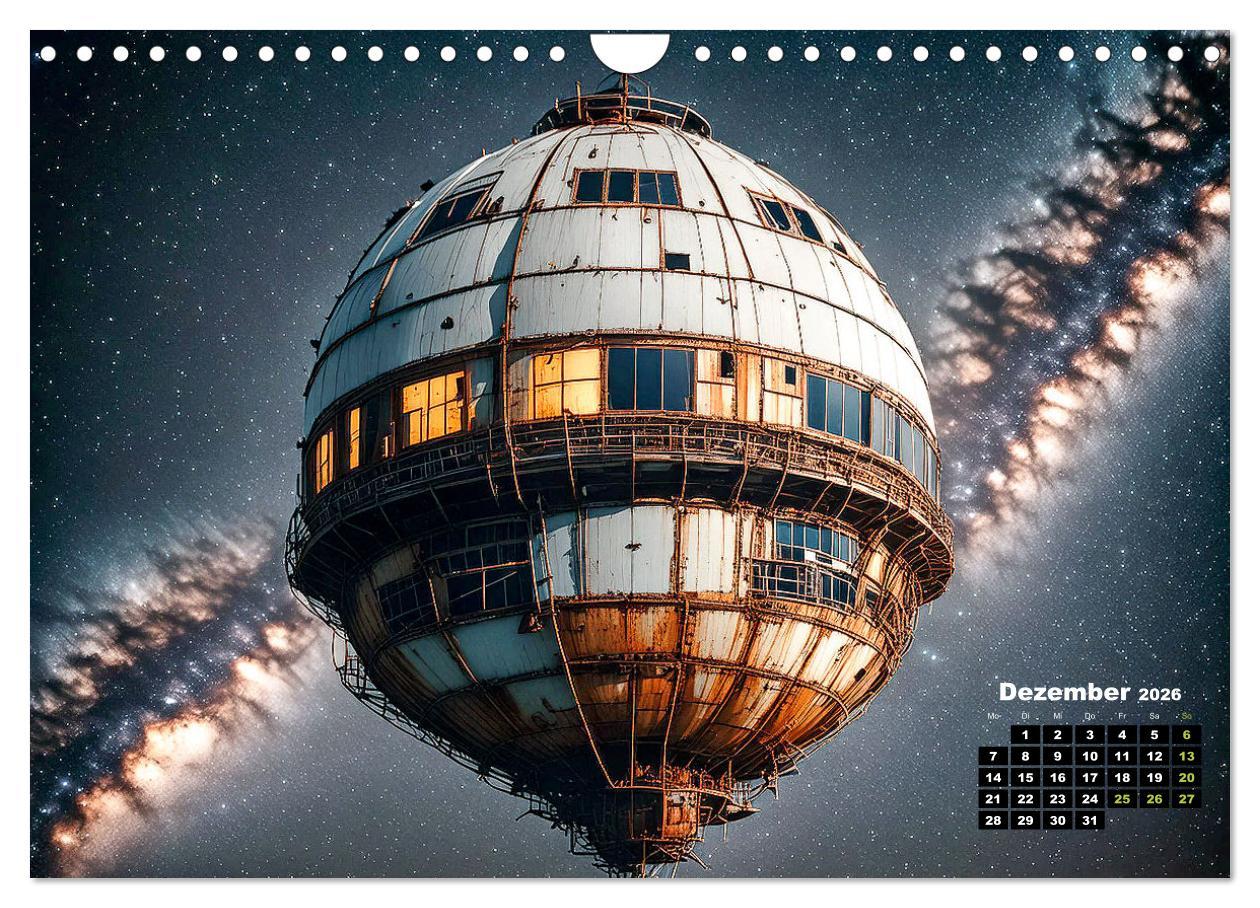 Beispielinhalt (Bild) Lost Places im Orbit (Wandkalender 2026 DIN A4 quer), CALVENDO Monatskalender