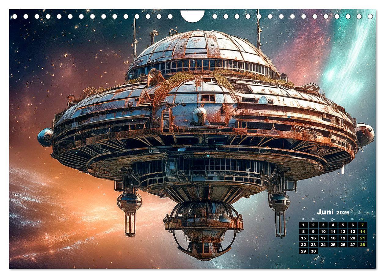 Beispielinhalt (Bild) Lost Places im Orbit (Wandkalender 2026 DIN A4 quer), CALVENDO Monatskalender