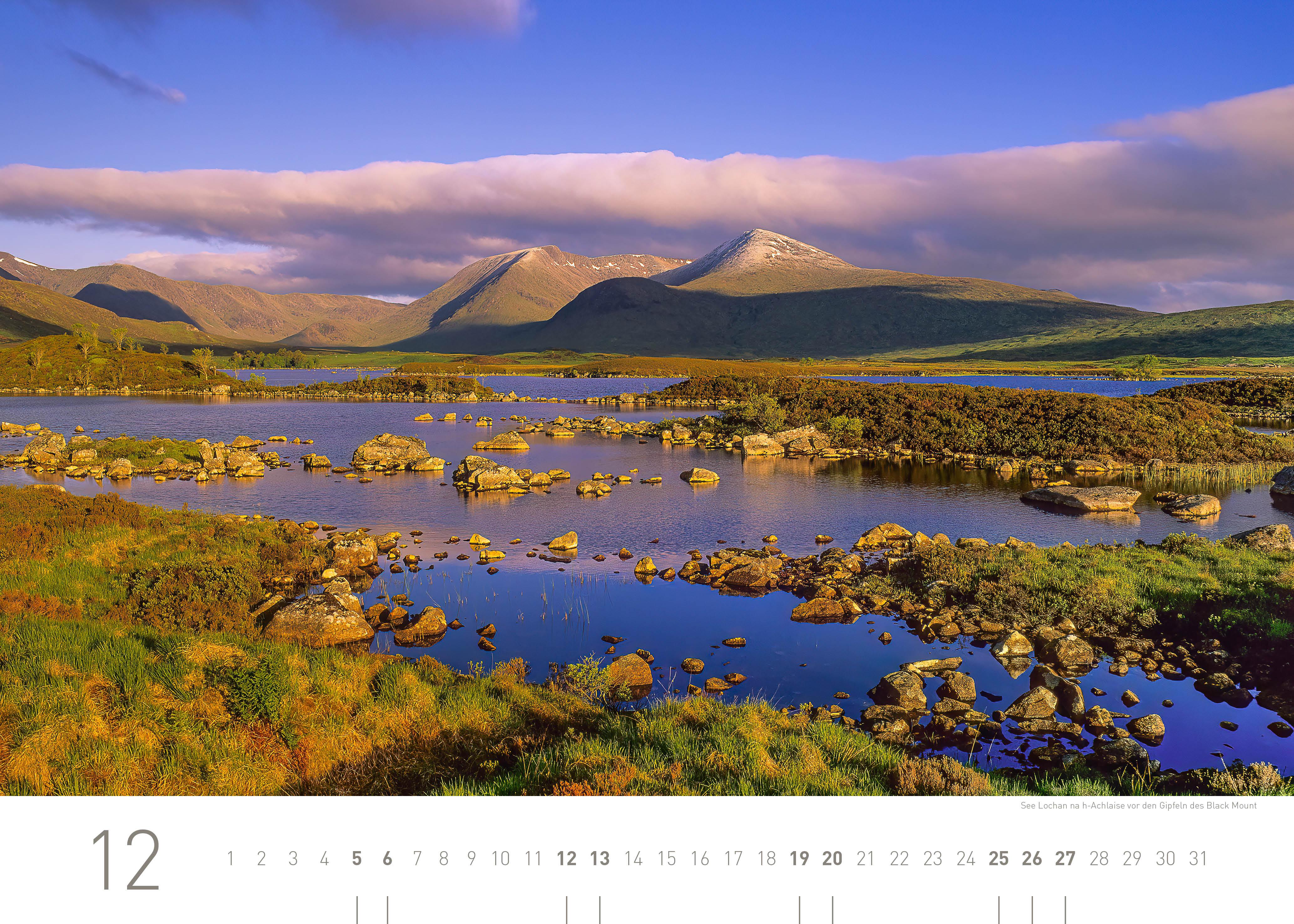 Beispielinhalt (Bild) Schottland Exklusivkalender 2026