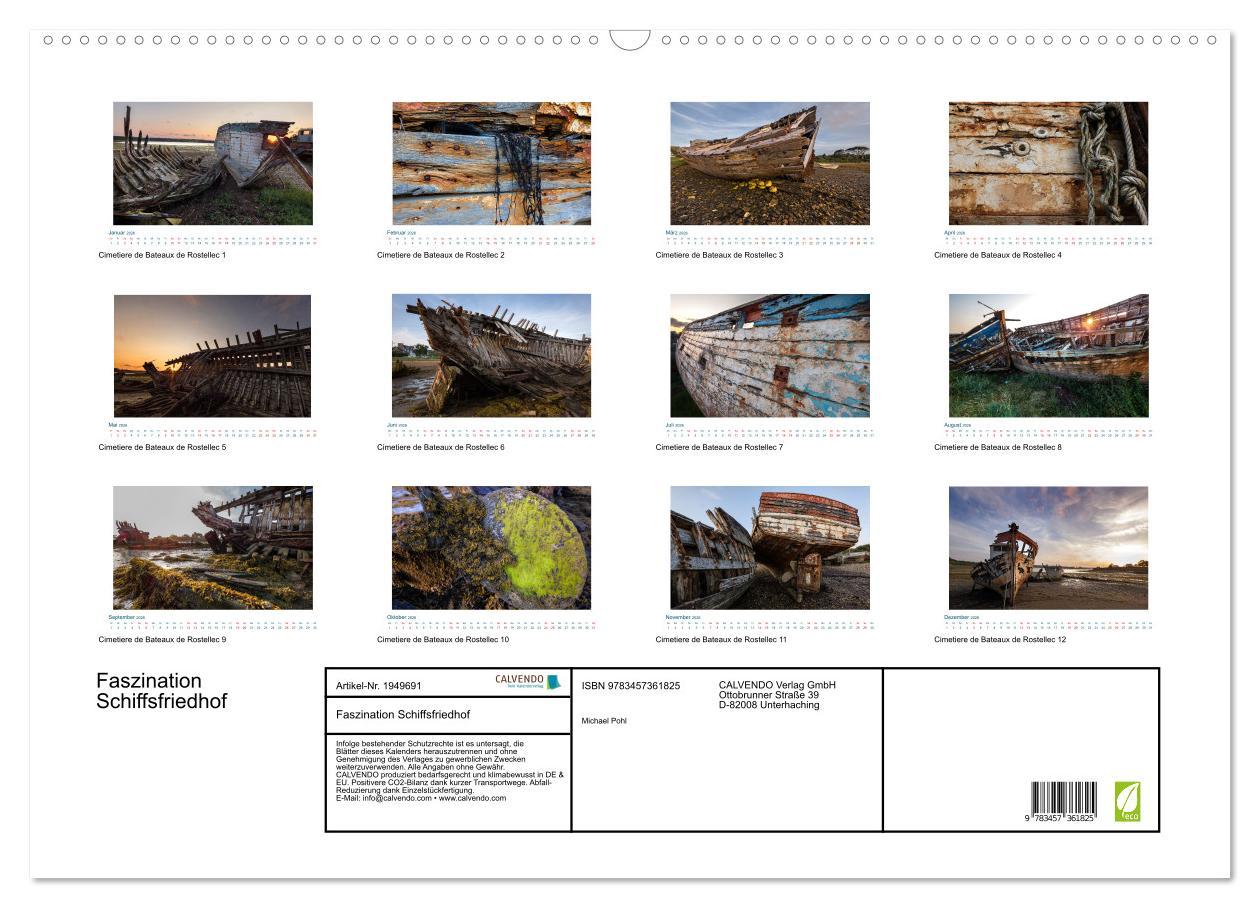 Beispielinhalt (Bild) Faszination Schiffsfriedhof (Wandkalender 2026 DIN A2 quer), CALVENDO Monatskalender