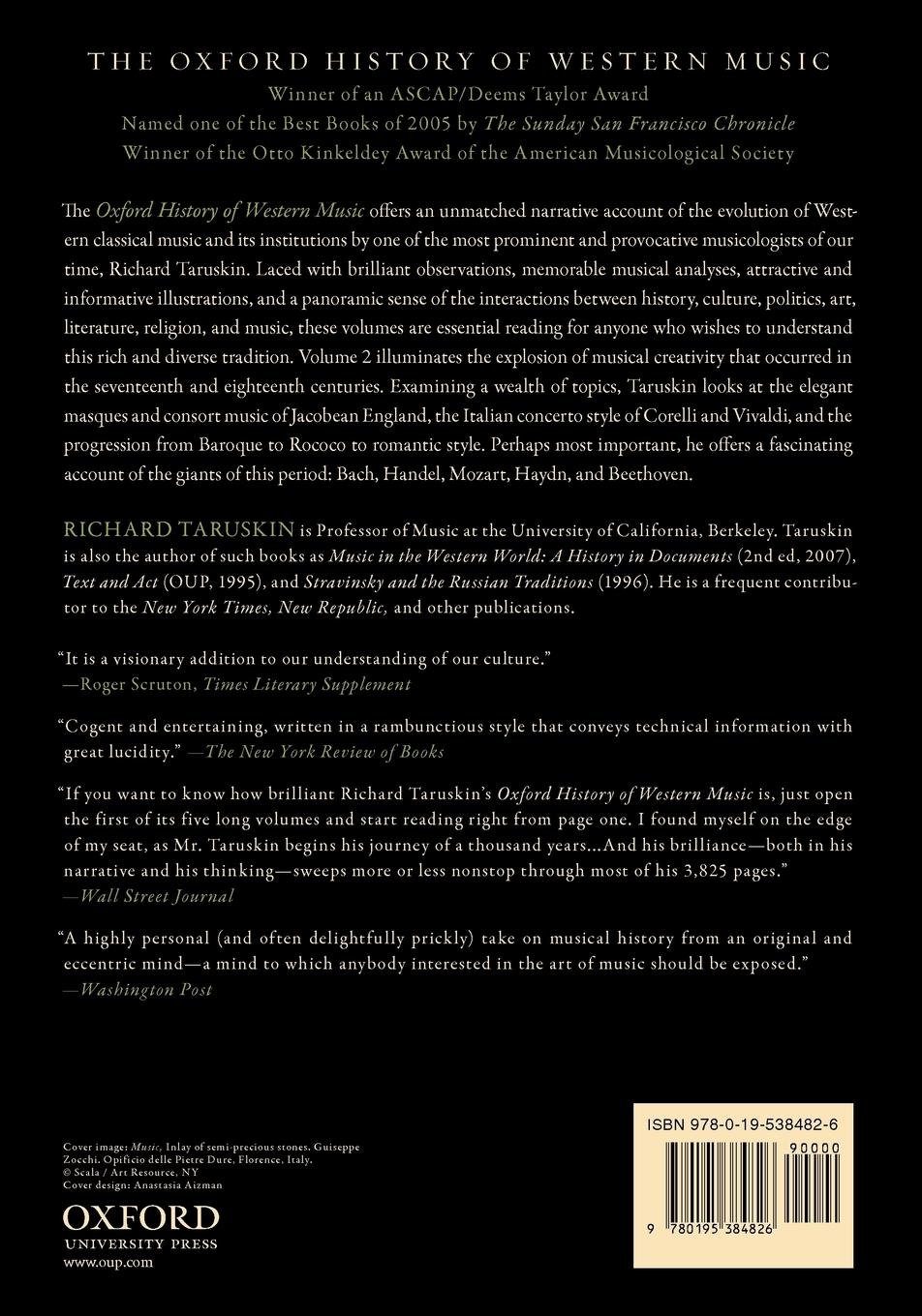Rückseitencover Music in the Seventeenth and Eighteenth Centuries