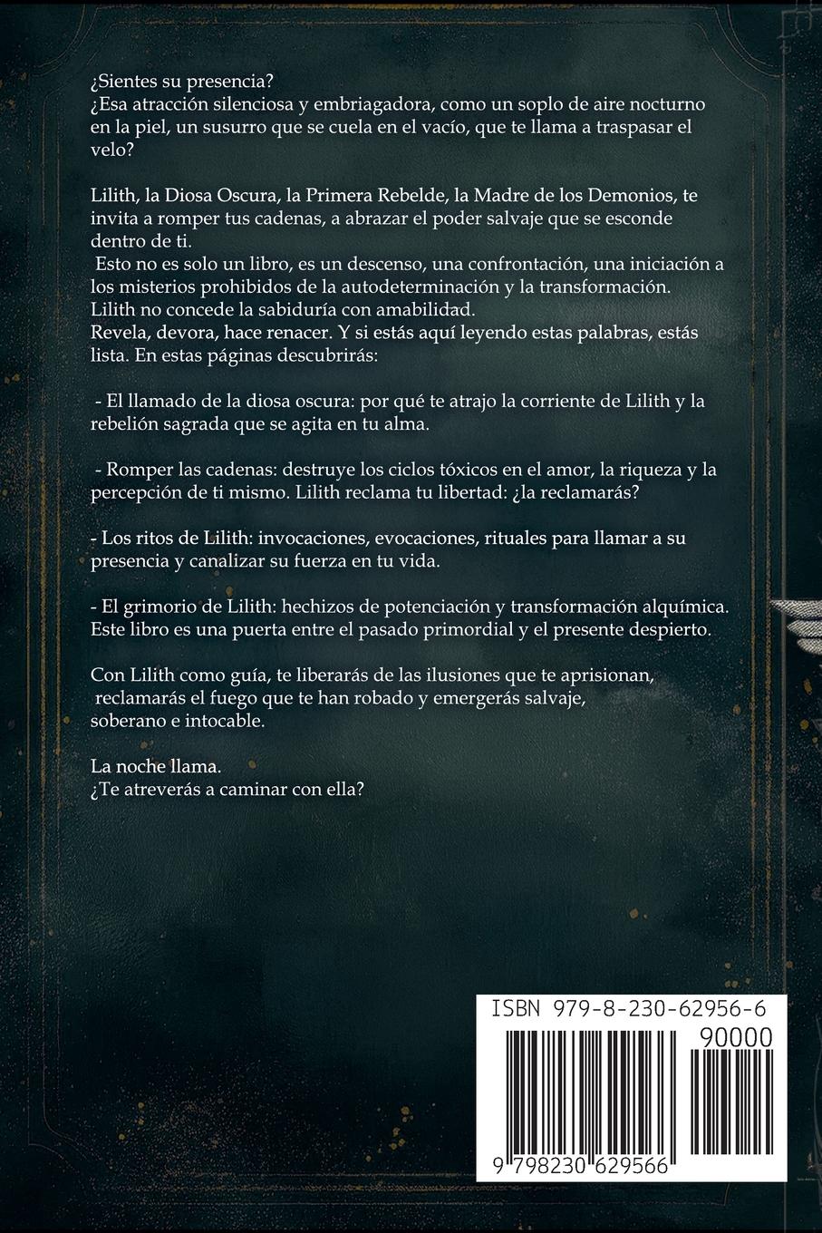 Rückseitencover Lilith la Diosa Oscura