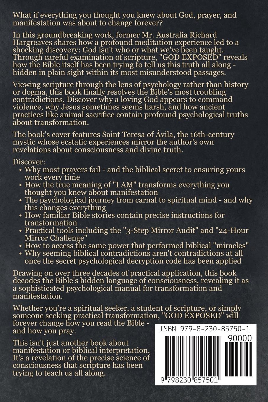 Rückseitencover God Exposed - Best Spiritual Awakening Book - The Bible's Hidden Secrets on Love, Money, Healing, Happiness, Transformation, Manifestation, Consciousness & Prayer