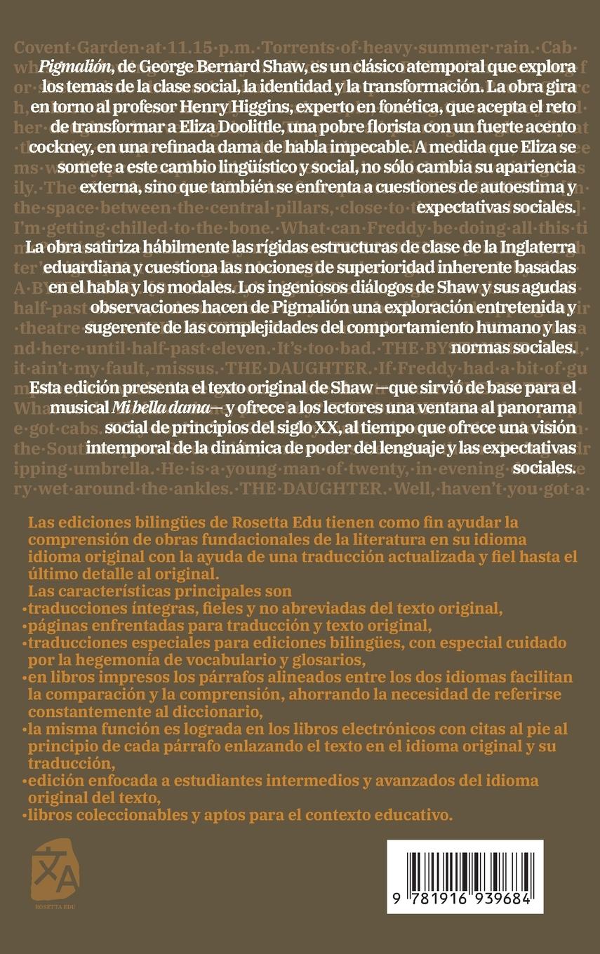 Rückseitencover Pigmalión - Pygmalion