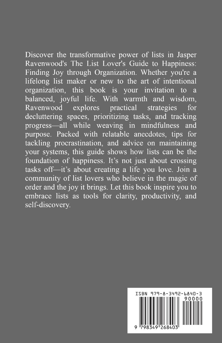 Rückseitencover The List Lover's Guide to Happiness