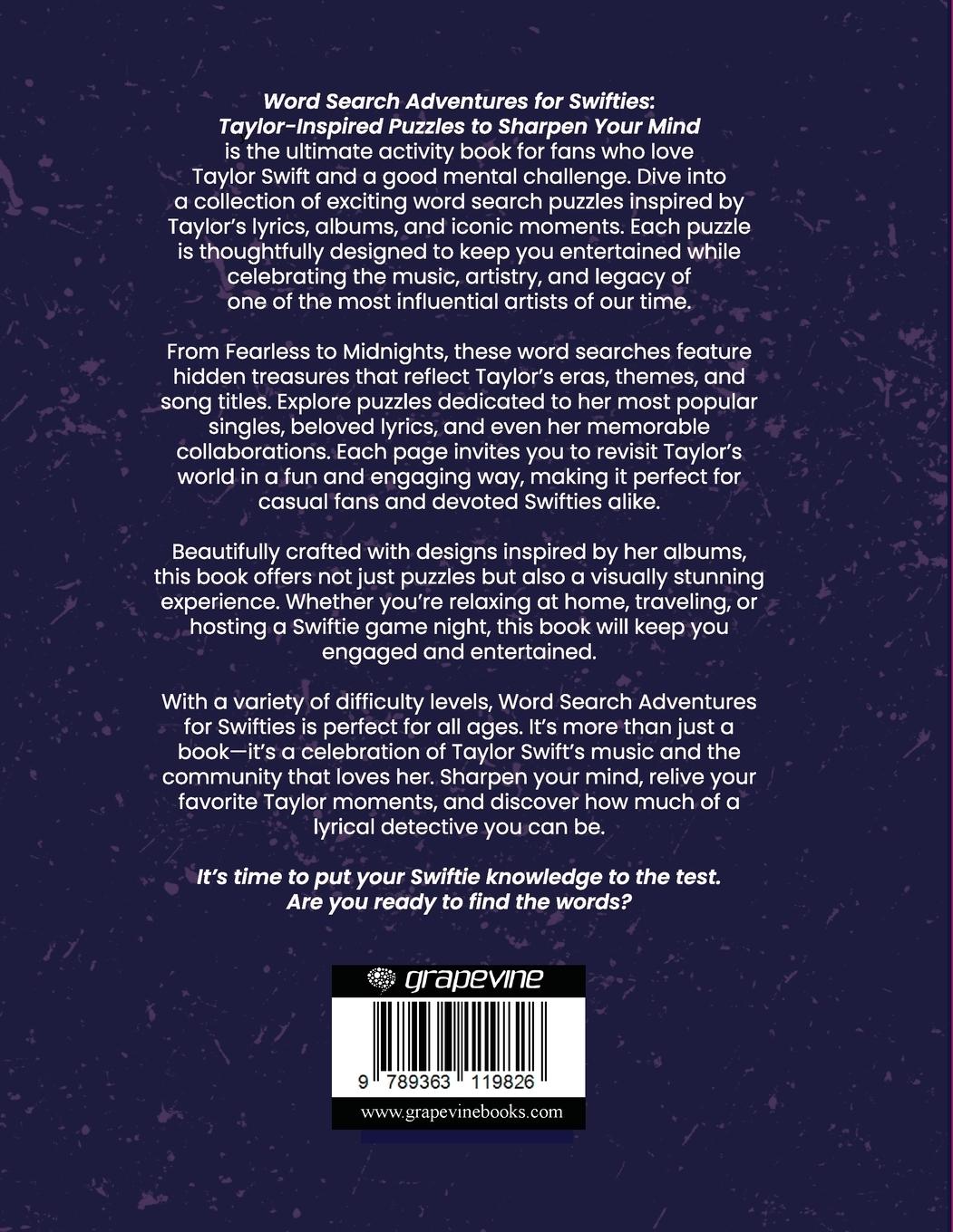 Rückseitencover Word Search Adventures for Swifties