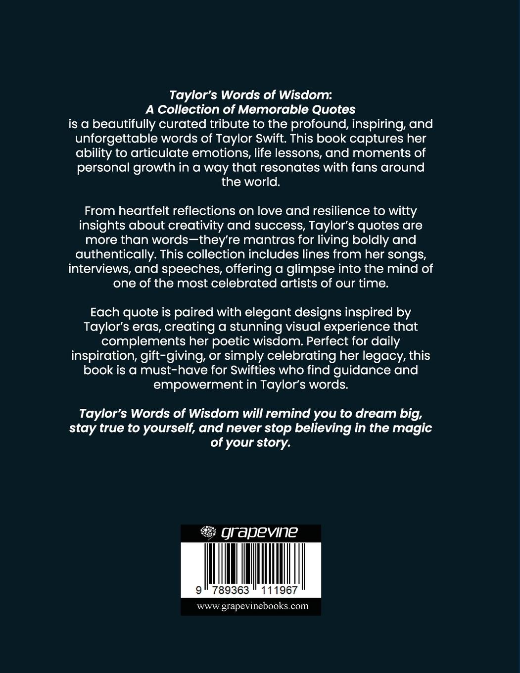 Rückseitencover Taylor Swift Quotes Book