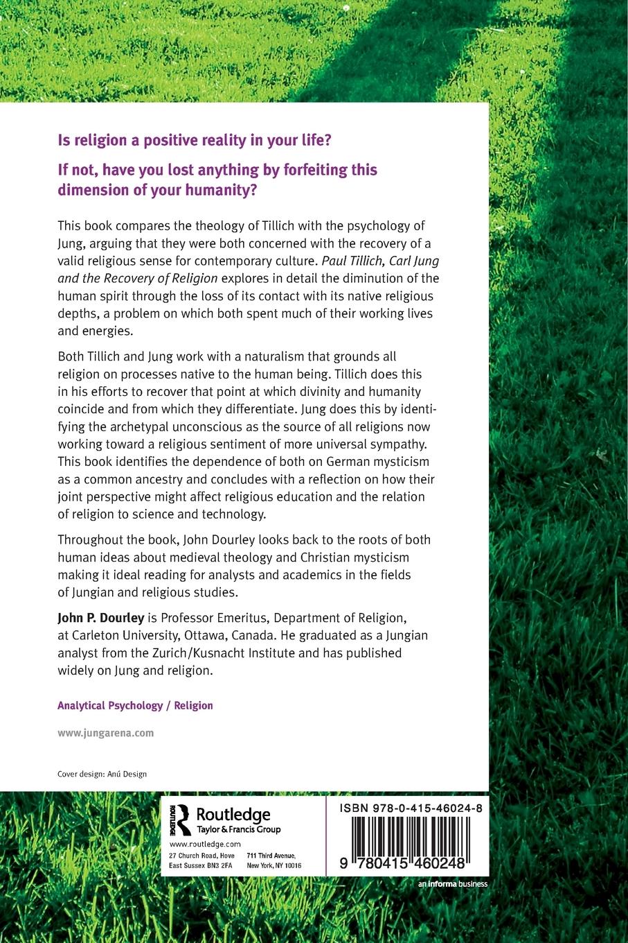 Rückseitencover Paul Tillich, Carl Jung and the Recovery of Religion