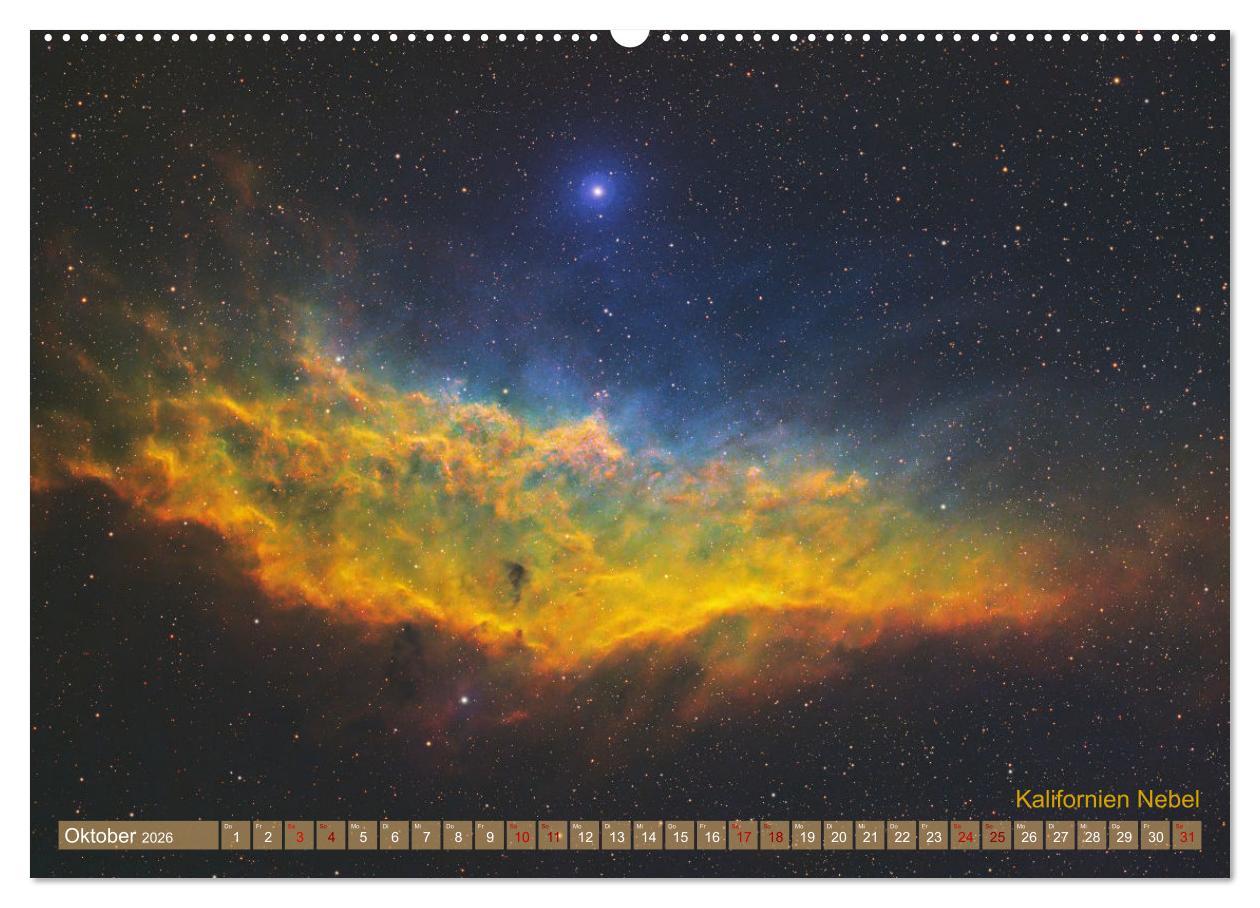 Beispielinhalt (Bild) Deep Sky Kalender (hochwertiger Premium Wandkalender 2026 DIN A2 quer), Kunstdruck in Hochglanz