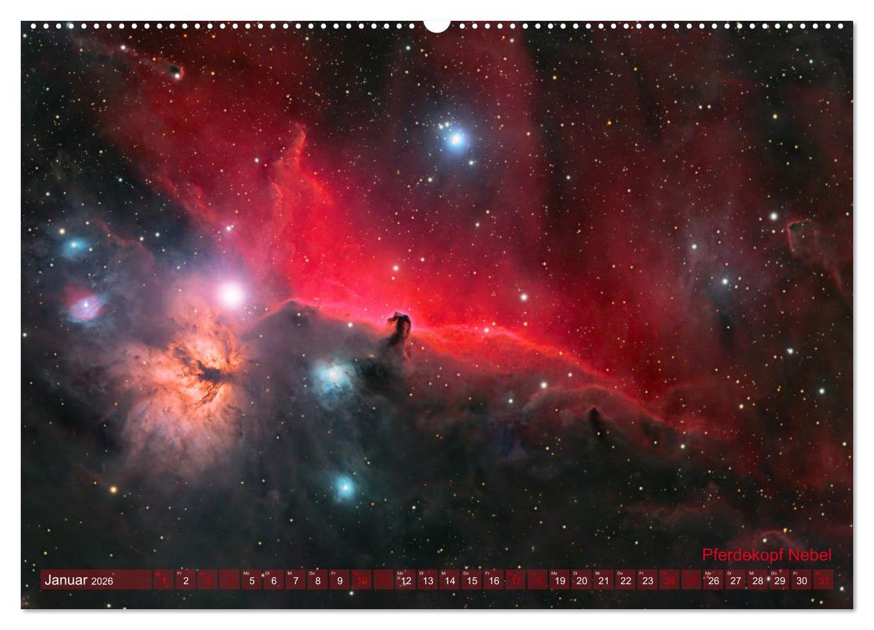 Beispielinhalt (Bild) Deep Sky Kalender (hochwertiger Premium Wandkalender 2026 DIN A2 quer), Kunstdruck in Hochglanz