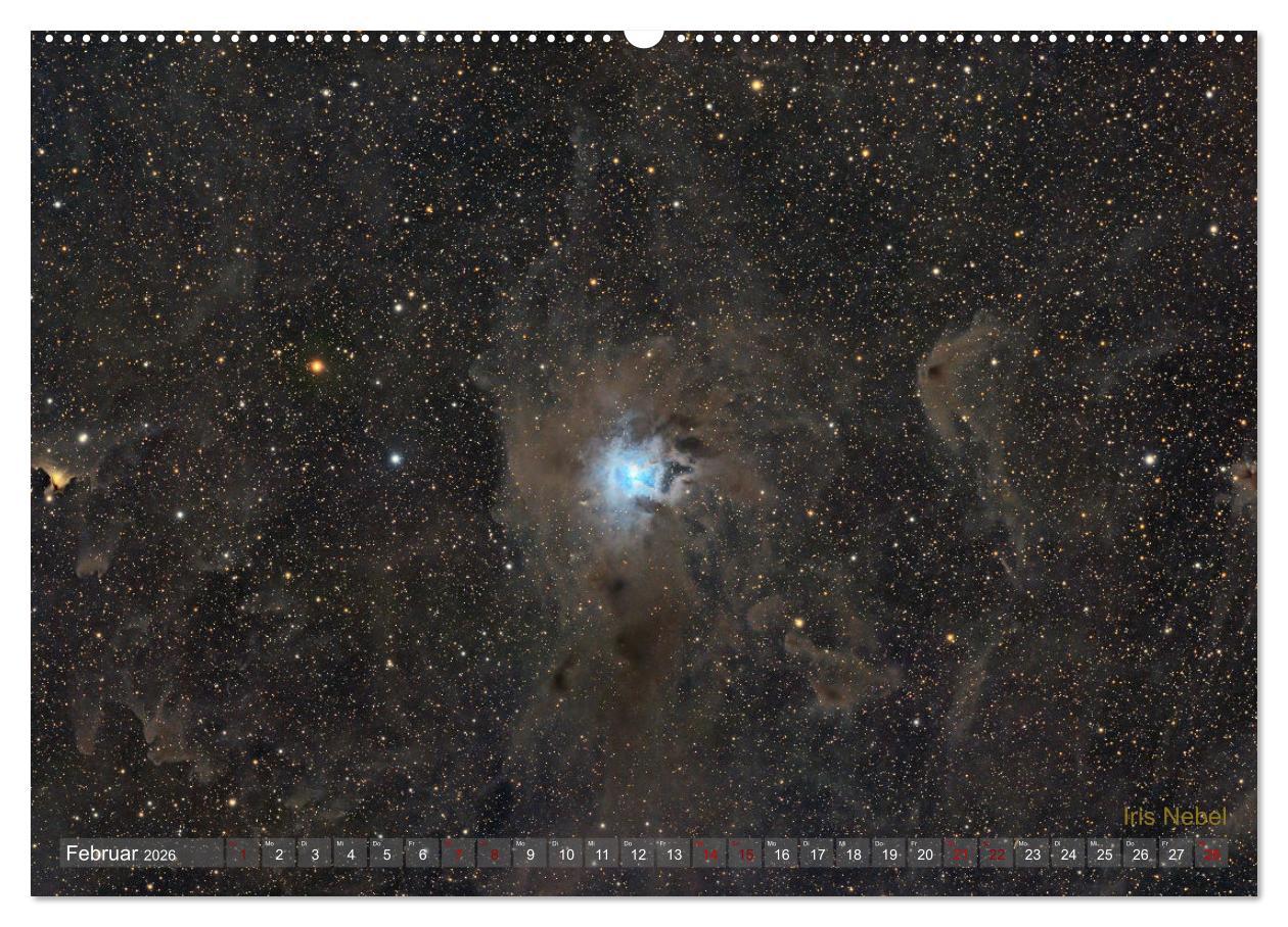 Beispielinhalt (Bild) Deep Sky Kalender (hochwertiger Premium Wandkalender 2026 DIN A2 quer), Kunstdruck in Hochglanz