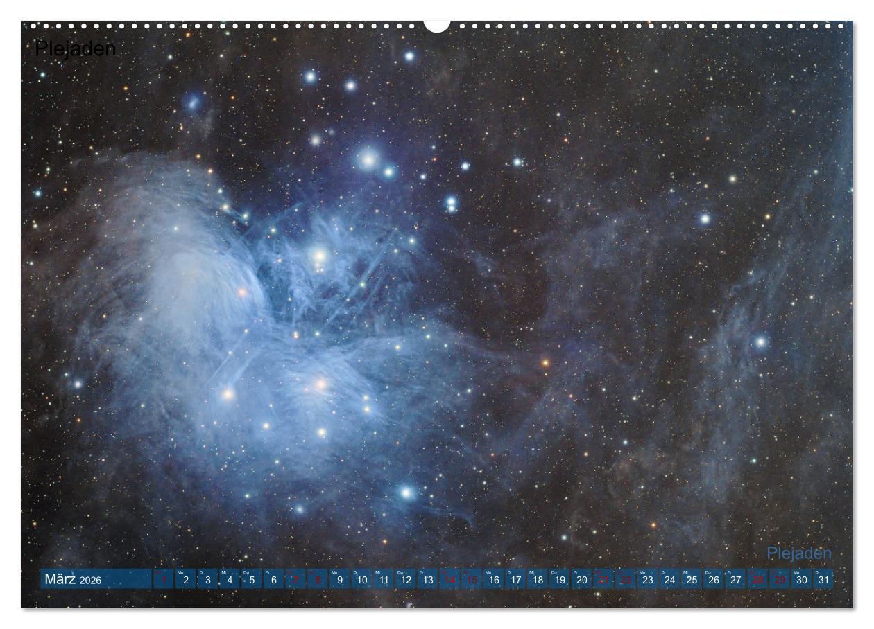 Beispielinhalt (Bild) Deep Sky Kalender (hochwertiger Premium Wandkalender 2026 DIN A2 quer), Kunstdruck in Hochglanz