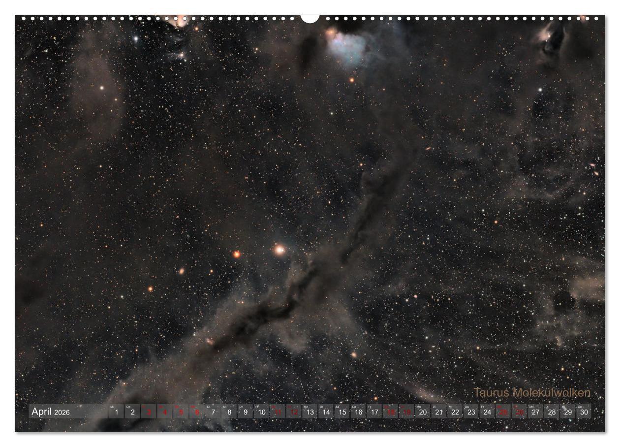 Beispielinhalt (Bild) Deep Sky Kalender (hochwertiger Premium Wandkalender 2026 DIN A2 quer), Kunstdruck in Hochglanz