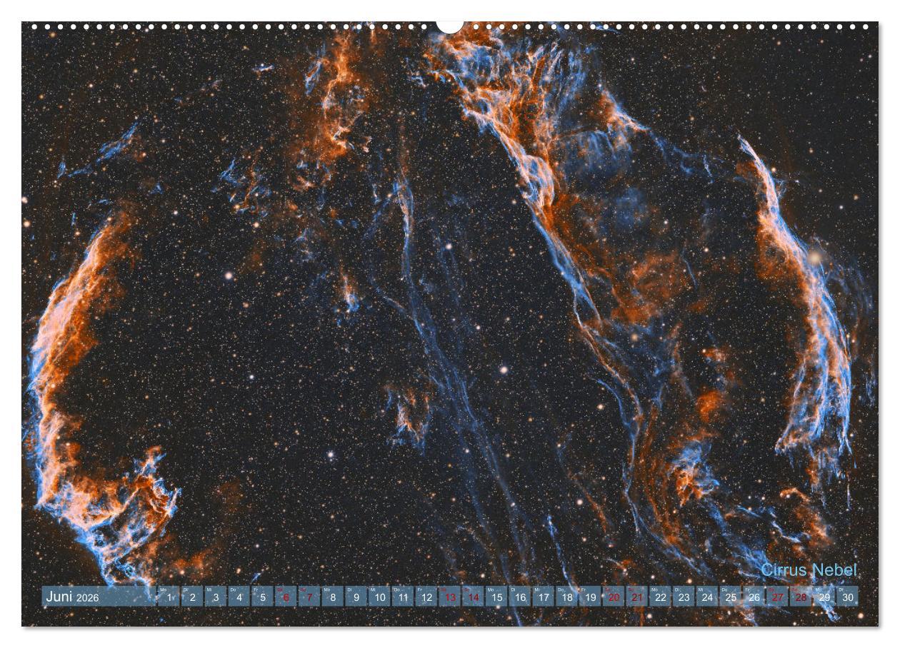Beispielinhalt (Bild) Deep Sky Kalender (hochwertiger Premium Wandkalender 2026 DIN A2 quer), Kunstdruck in Hochglanz