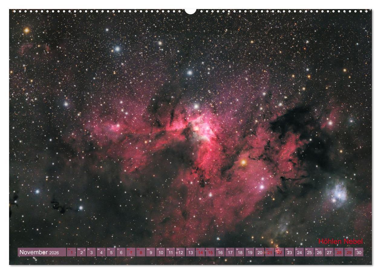 Beispielinhalt (Bild) Deep Sky Kalender (hochwertiger Premium Wandkalender 2026 DIN A2 quer), Kunstdruck in Hochglanz