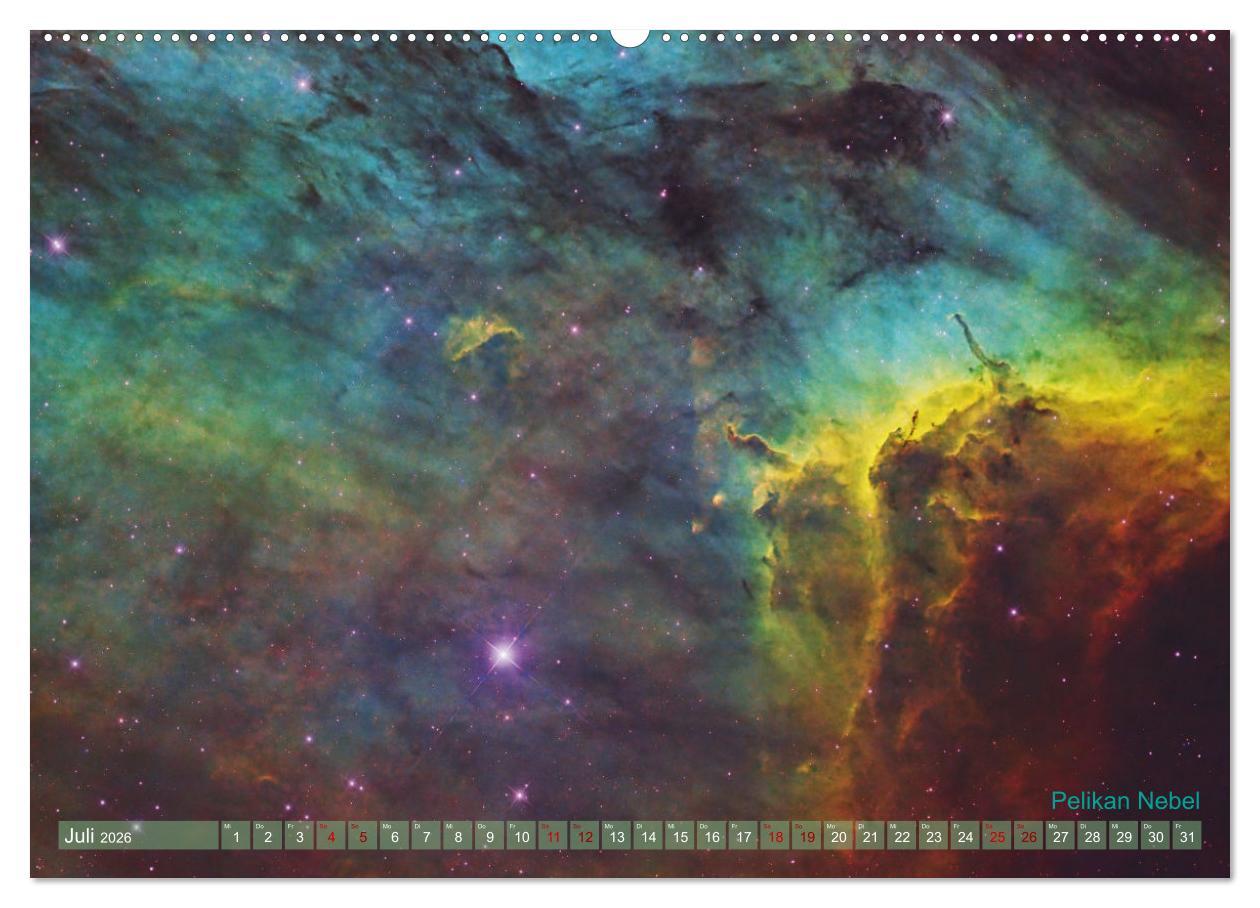 Beispielinhalt (Bild) Deep Sky Kalender (hochwertiger Premium Wandkalender 2026 DIN A2 quer), Kunstdruck in Hochglanz