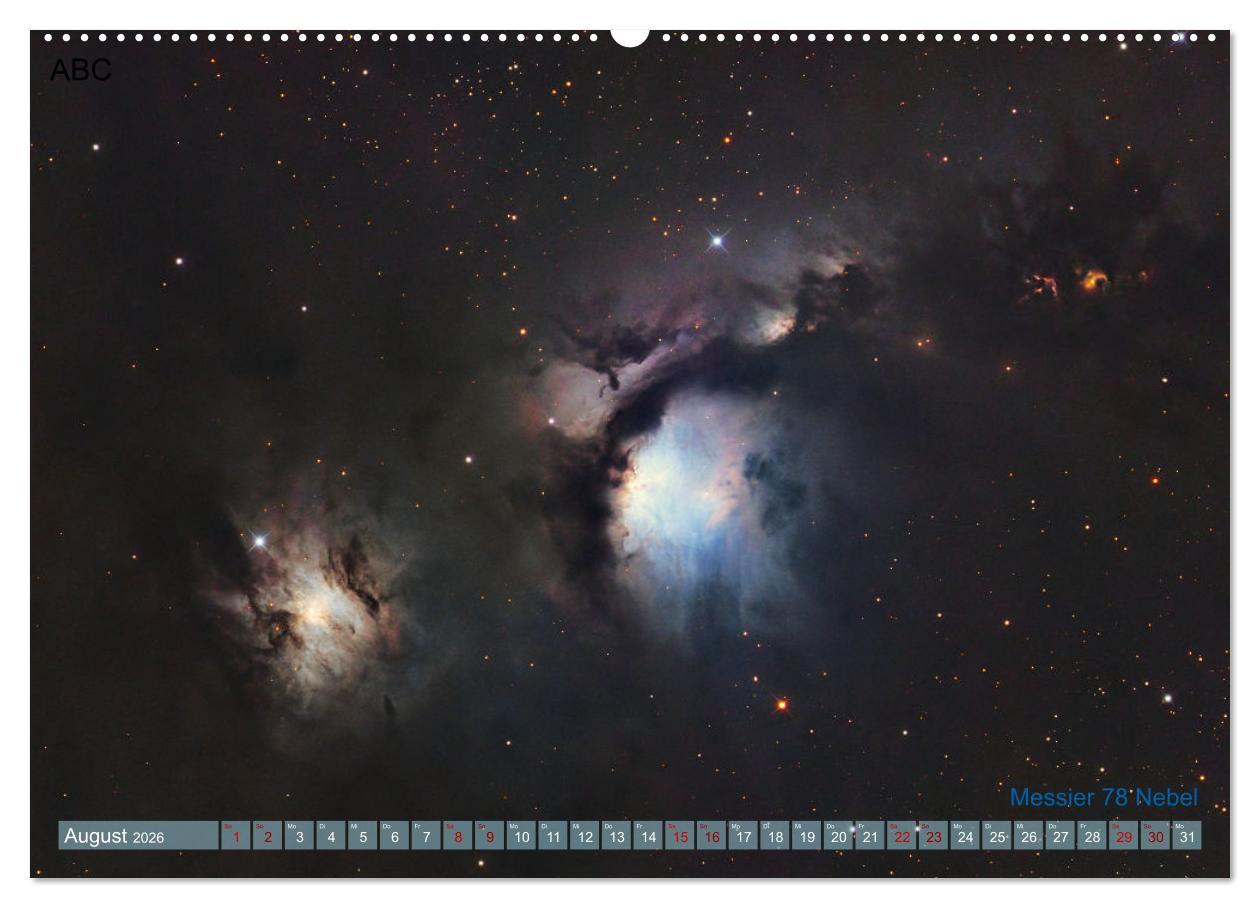 Beispielinhalt (Bild) Deep Sky Kalender (hochwertiger Premium Wandkalender 2026 DIN A2 quer), Kunstdruck in Hochglanz