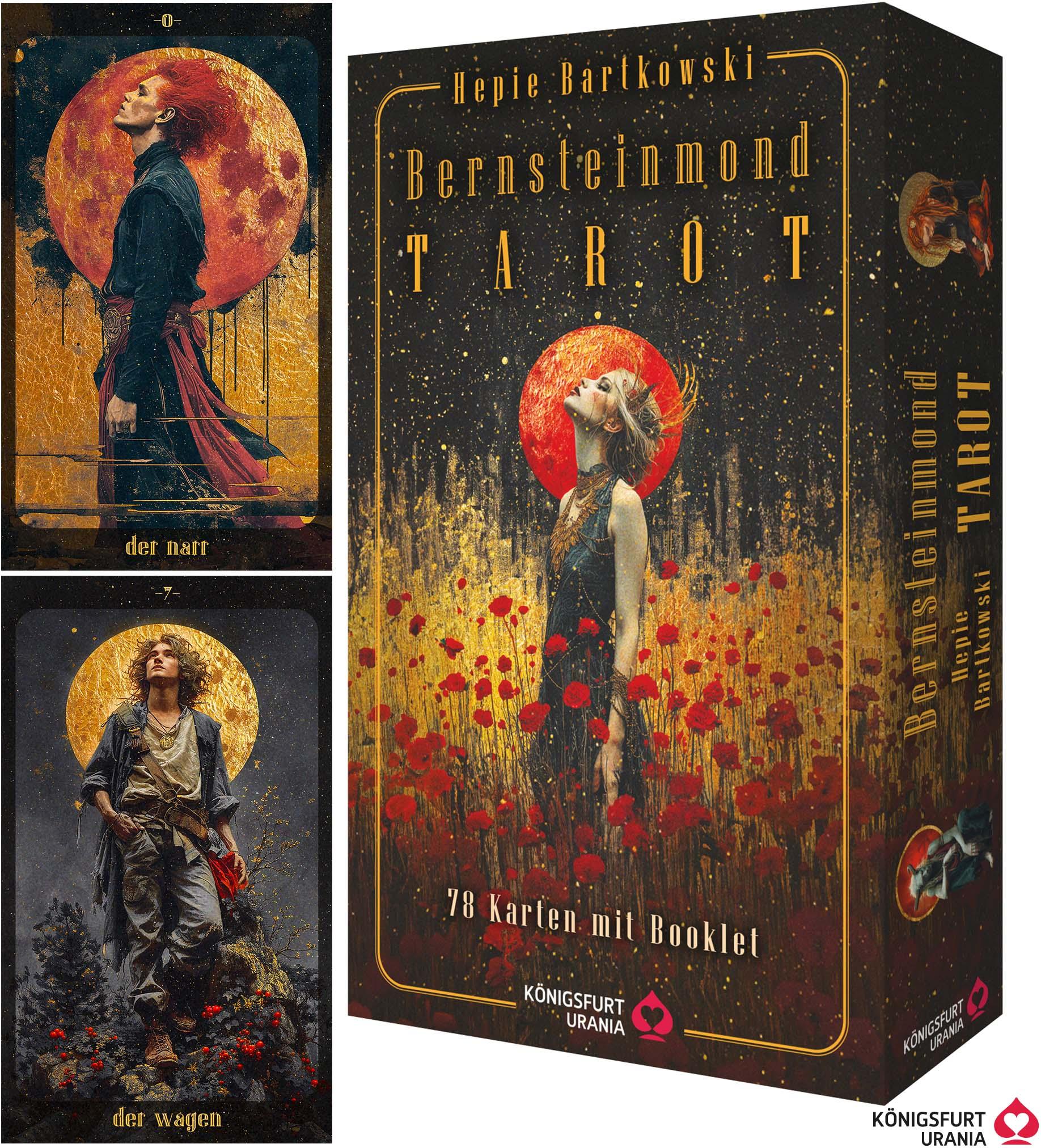 Vorderes Coverbild Bernsteinmond Tarot - 78 Tarotkarten und 80-seitiges Booklet