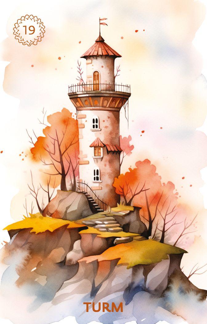 Beispielinhalt (Bild) Autumn´s Embrace Lenormand DE - 38 Lenormand-Karten und Booklet