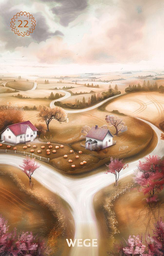 Beispielinhalt (Bild) Autumn´s Embrace Lenormand DE - 38 Lenormand-Karten und Booklet