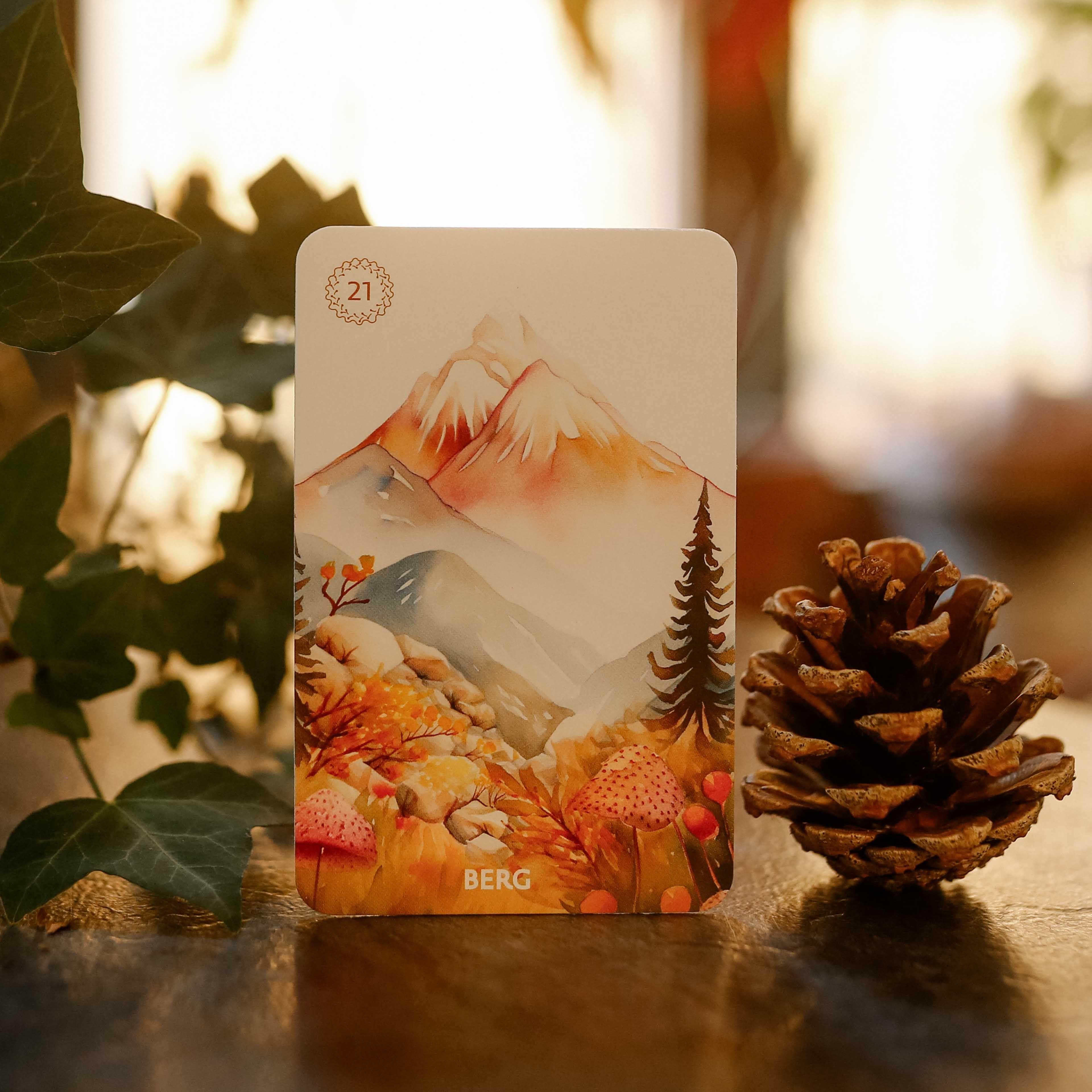 Beispielinhalt (Bild) Autumn´s Embrace Lenormand DE - 38 Lenormand-Karten und Booklet