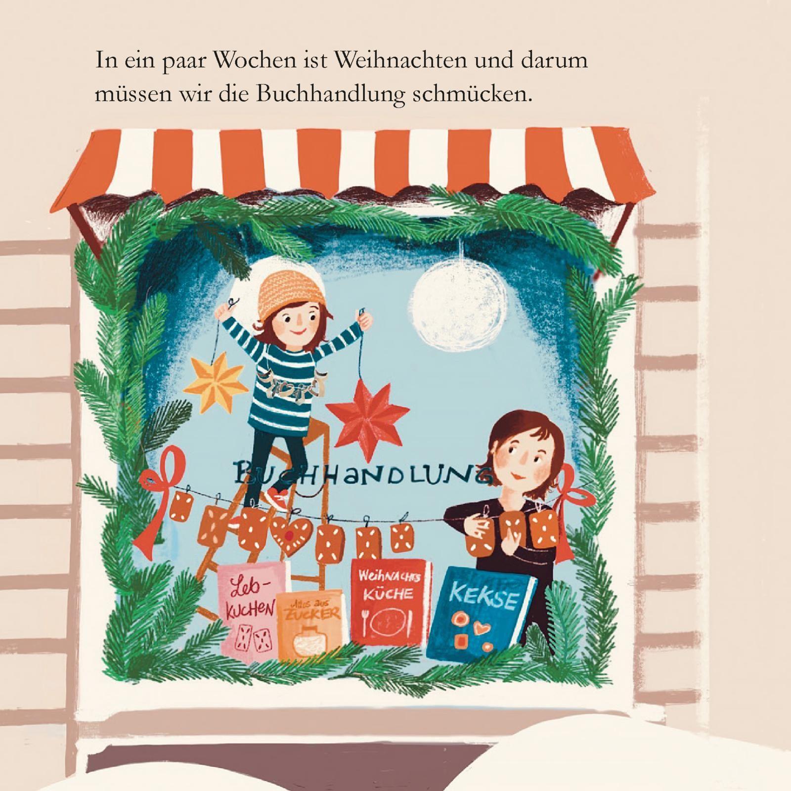 Beispielinhalt (Bild) Maxi Pixi 453: Weihnachten in unserer Buchhandlung